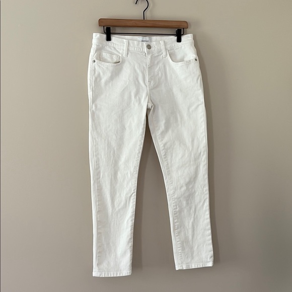 Current/Elliott Straight Leg Denim Jeans White Zip Fly Stretch Size 27 - Picture 2 of 13